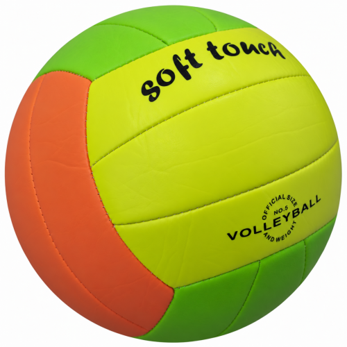 Волейболна топка Soft Touch, размер 5 – жълто, зелено и оранжево